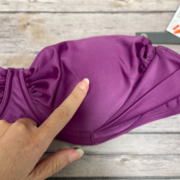Paula Hermanny Vix Purple Solid Lolita Bandeau Bikini Top NWT Large Underwire - Picture 12 of 12